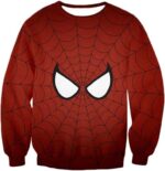 Cool Spider Net Patterned Spidey Eyes Red  Zip Up Hoodie - Sweatshirt