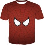 Cool Spider Net Patterned Spidey Eyes Red  Zip Up Hoodie - T-Shirt