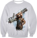 Destoyer  Raccoon Rocket White Hoodie - Sweatshirt