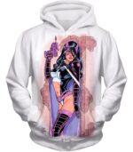 Extremely Hot DC Heroine Huntress Cool Action White Hoodie