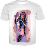 Extremely Hot DC Heroine Huntress Cool Action White Hoodie - T-Shirt