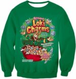 Funny Lokis Cornflakes Advertisement Green Hoodie - Sweatshirt