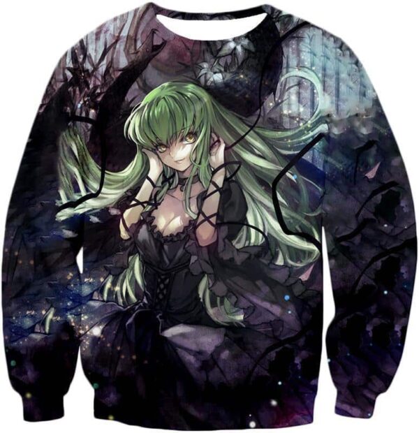 Green Haired C.C. The Grey Witch Of Britannia Cool Dark Anime Hoodie - Sweatshirt