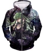 Green Haired C.C. The Grey Witch Of Britannia Cool Dark Anime Hoodie - Zip Up Hoodie