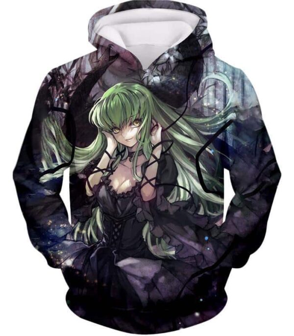 Green Haired C.C. The Grey Witch Of Britannia Cool Dark Anime Zip Up Hoodie - Hoodie