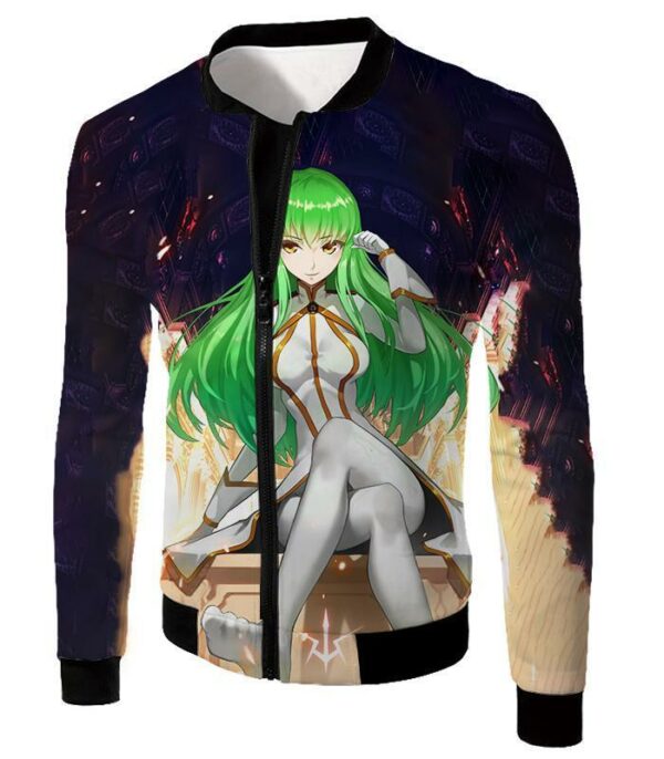 Green Haired Immortal Witch C.C. Anime Poster Hoodie - Jacket