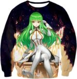 Green Haired Immortal Witch C.C. Anime Poster Hoodie - Sweatshirt