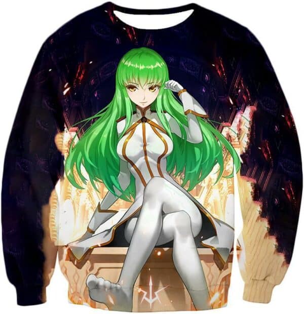 Green Haired Immortal Witch C.C. Anime Poster Hoodie - Sweatshirt