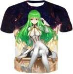 Green Haired Immortal Witch C.C. Anime Poster Zip Up Hoodie - T-Shirt