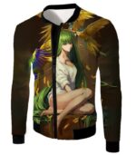 Green Haired Sexy Girl C.C Cool Anime Poster Hoodie - Jacket