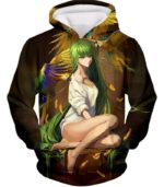 Green Haired Sexy Girl C.C Cool Anime Poster Zip Up Hoodie - Hoodie