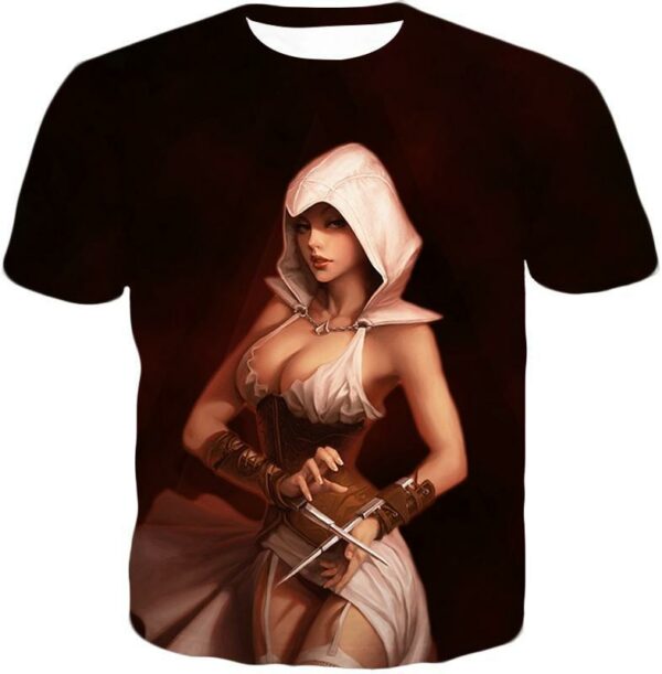 Hot Female Assassin Cool Promo Red Hoodie - T-Shirt