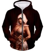 Hot Female Assassin Cool Promo Red Hoodie - Zip Up Hoodie