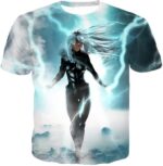 Hot White Haired Animated Storm White Hoodie - T-Shirt