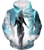 Hot White Haired Animated Storm White Hoodie - Zip Up Hoodie