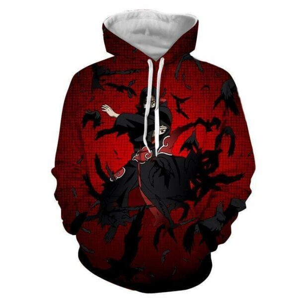 Itachi Hoodie - Magic Jutsu Crow Attack Akatsuki Hoodie