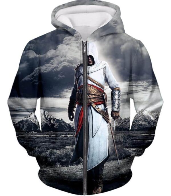 Legendary Assassin Hero Altair Cool Assassin Creed Promo Hoodie - Zip Up Hoodie