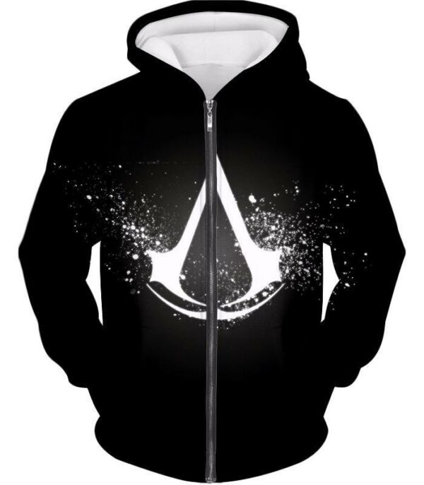 Logo Assassin's Creed Cool Black Hoodie - Zip Up Hoodie