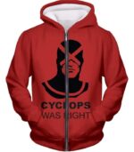 Marvels Ultimate Creation Cyclops Promo Red Hoodie - Zip Up Hoodie