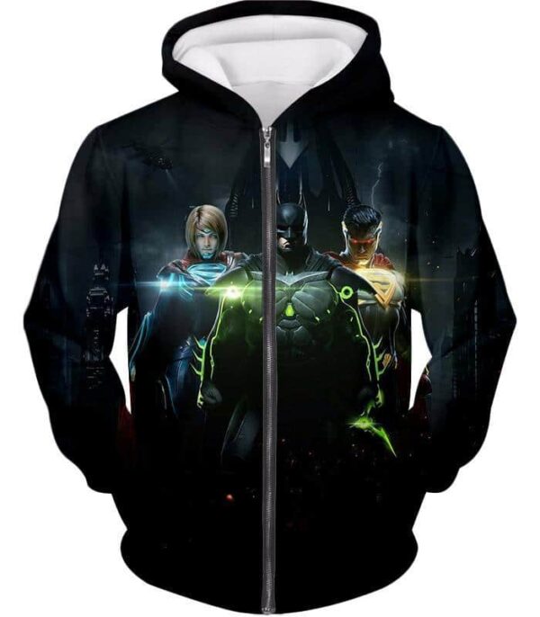 Next Generation Ultimate DC Heroes HD Graphic Black Hoodie - Zip Up Hoodie