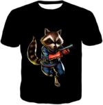 Rocket Raccoon Black Hoodie - T-Shirt