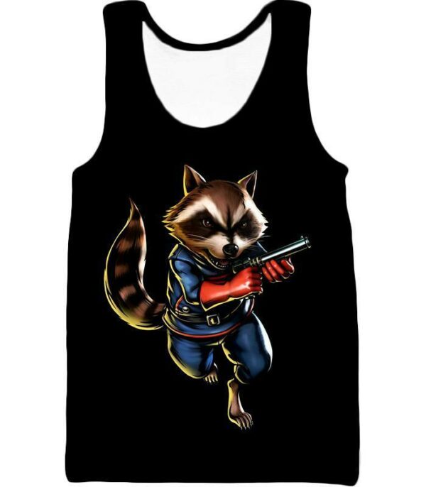 Rocket Raccoon Black Zip Up Hoodie - Tank Top