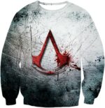 Super Cool Assassin's Creed Logo Promo Scratched Graphic Hoodie - Sweatshirt