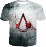 Super Cool Assassin's Creed Logo Promo Scratched Graphic Hoodie - T-Shirt