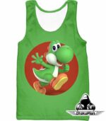 Super Cool Marios Dino Friend Yoshi Promo Green Zip Up Hoodie - Tank Top