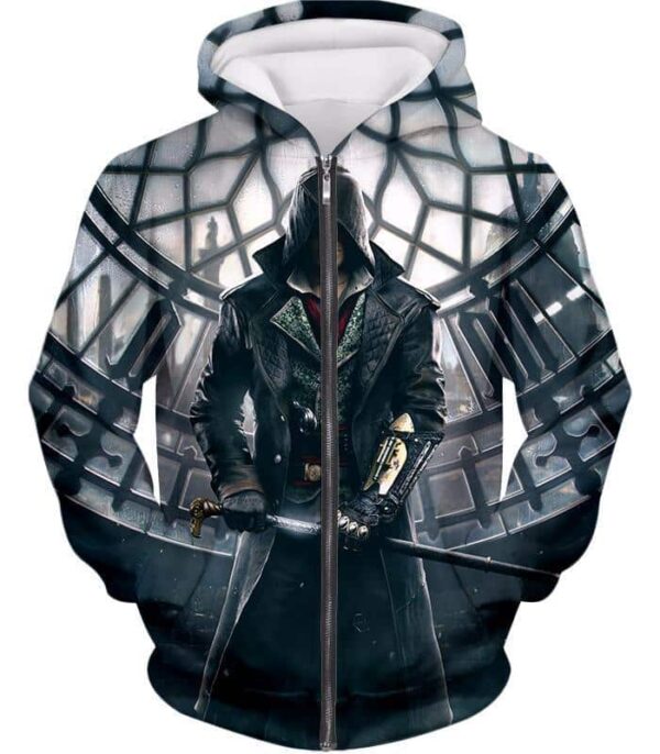 Super Cool Syndicate Assassin Jacob Frye Action Hoodie - Zip Up Hoodie