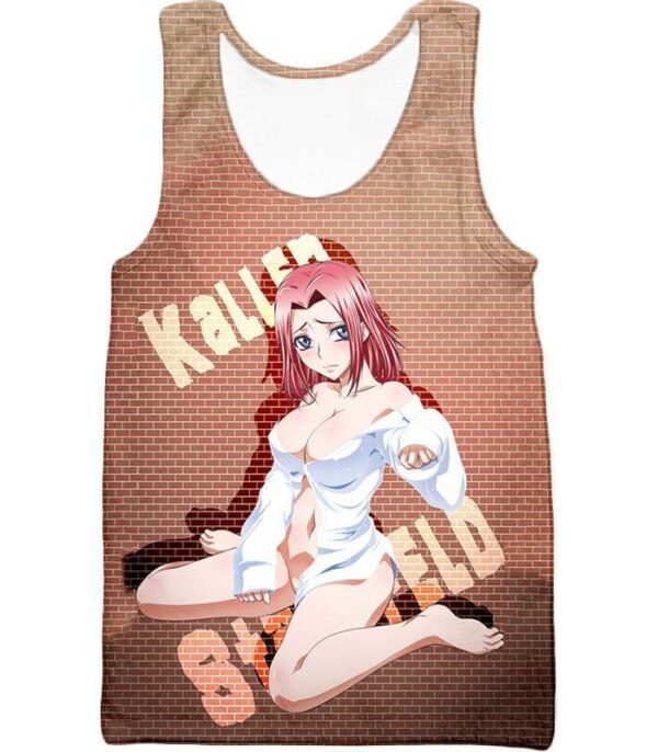 Super Cute Almost Naked Kallen Stadtfeld Brick Patterned Hoodie - Tank Top