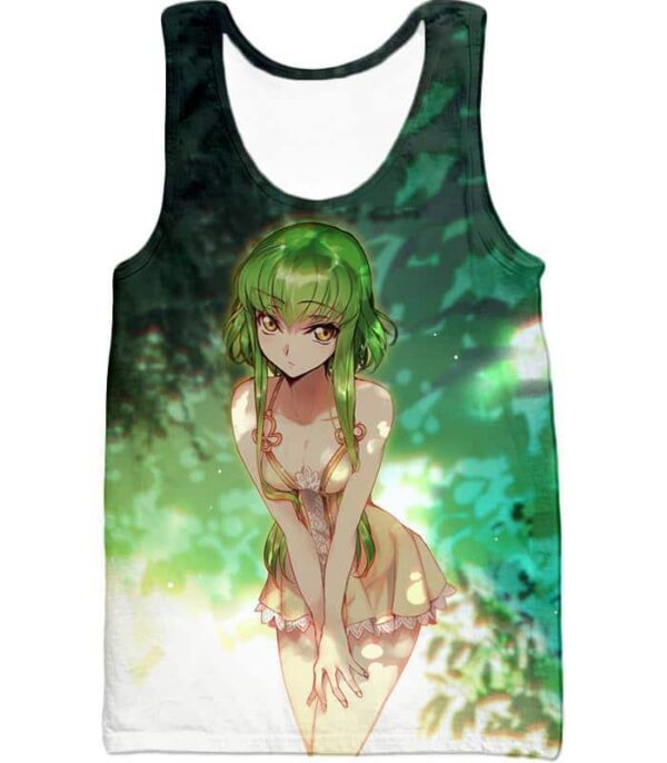 Super Sexy Green Haired Anime Girl C.C Cool Promo Hoodie - Tank Top