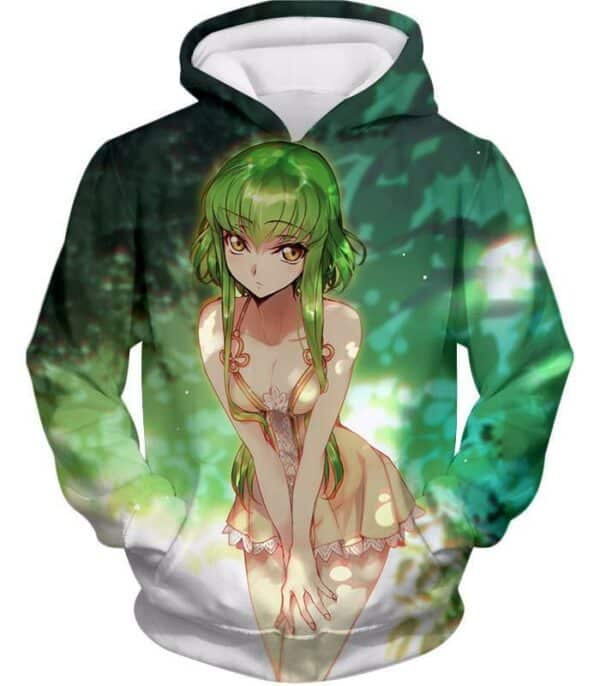 Super Sexy Green Haired Anime Girl C.C Cool Promo Zip Up Hoodie - Hoodie