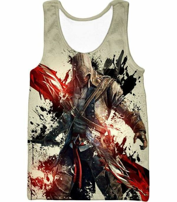 Ultimate Hero Ratonhnhake:ton Assassin Creed III Cool White Hoodie - Tank Top