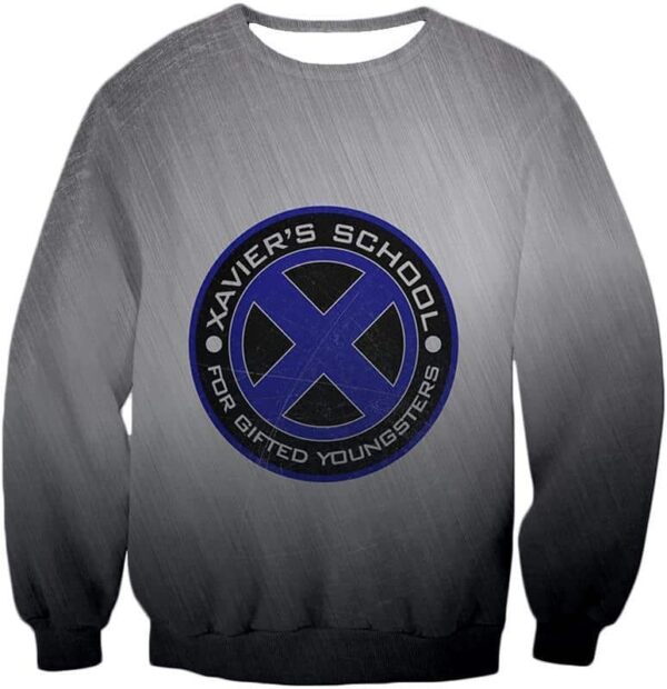 X-Men Charles Xaviers School For Gifted Youngsters Promo Grey Zip Up Hoodie - Sweatshirt