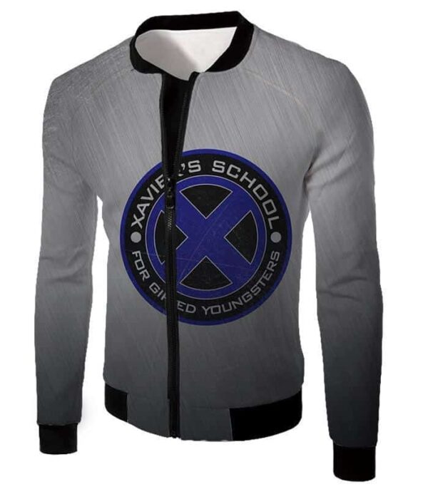 X-Men Charles Xaviers School For Gifted Youngsters Promo Grey Zip Up Hoodie - Jacket