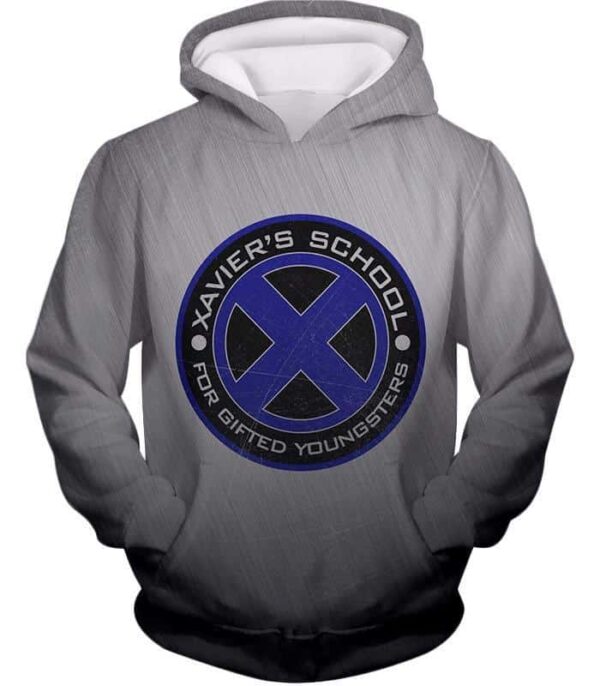 X-Men Charles Xaviers School For Gifted Youngsters Promo Grey Zip Up Hoodie - Hoodie