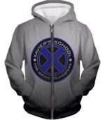 X-Men Charles Xaviers School For Gifted Youngsters Promo Grey Zip Up Hoodie