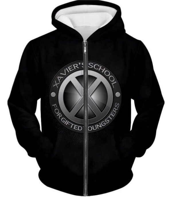 Xaviers School For Gifted Youngsters Promo Black Hoodie - Zip Up Hoodie