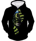 Crazily Angry Superhero Hulk Black Zip Up Hoodie - Hoodie