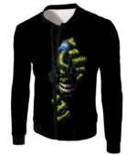 Crazily Angry Superhero Hulk Black Zip Up Hoodie - Jacket