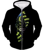 Crazily Angry Superhero Hulk Black Zip Up Hoodie - Zip Up Hoodie