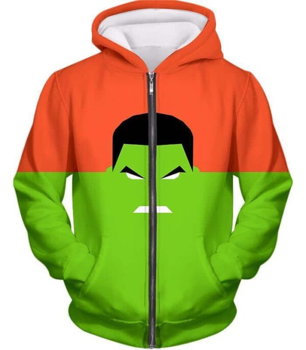 Fearsome Hulk Red And Green Hoodie - Zip Up Hoodie