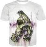 Green Hulk Fan Art White Zip Up Hoodie - T-Shirt