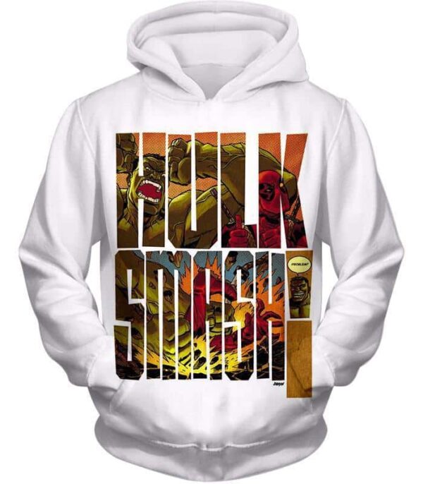 Hulk Smash White Hoodie