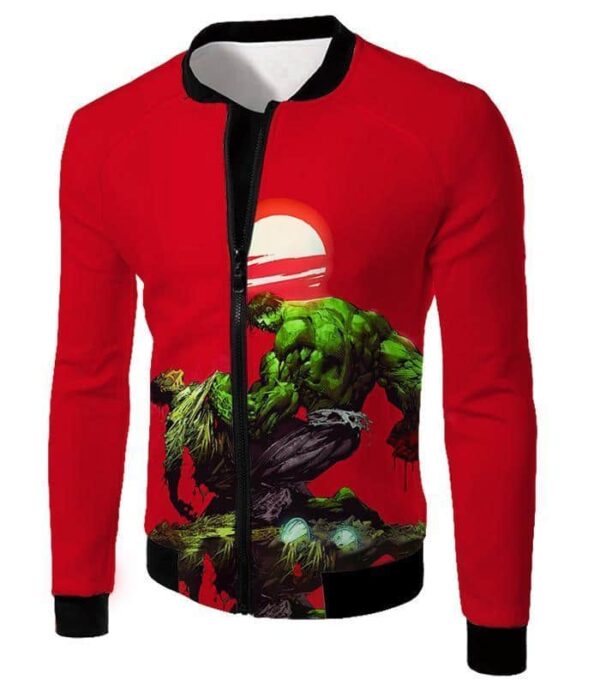 Most Powerful Hero Hulk Red Hoodie - Jacket