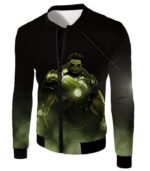 Super Hulk In Iron Mans Hulkbuster Suit Black Hoodie - Jacket