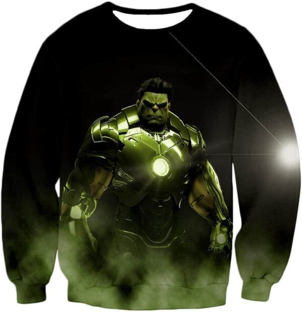 Super Hulk In Iron Mans Hulkbuster Suit Black Hoodie - Sweatshirt