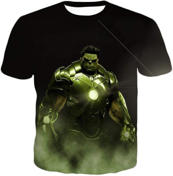 Super Hulk In Iron Mans Hulkbuster Suit Black Hoodie - T-Shirt