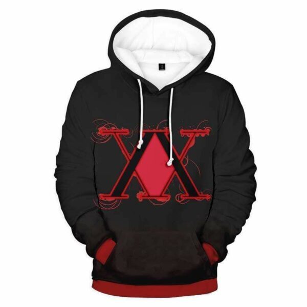 Hunter X Hunter  Red Logo 3d Impressive Hoodie - Hunter X Hunter Clothing Hoodie